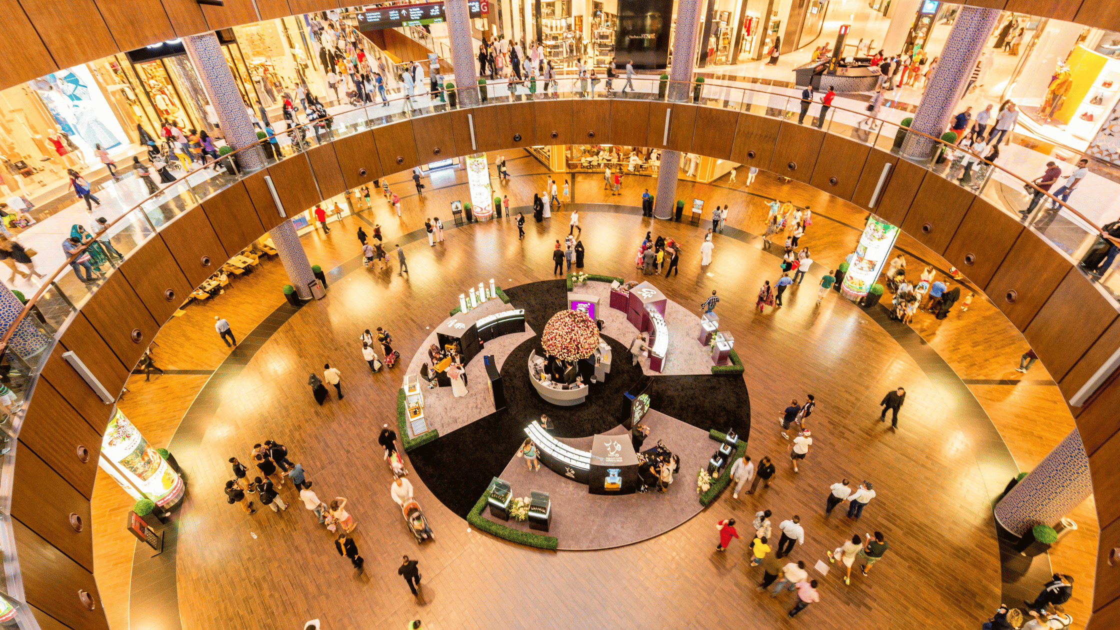 Interior view of the Dubai Mall showcasing luxury shopping and entertainment zones.