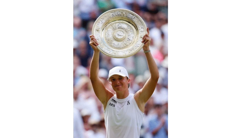 Iga Swiatek Lifts Wimbledon Trophy for the First Time