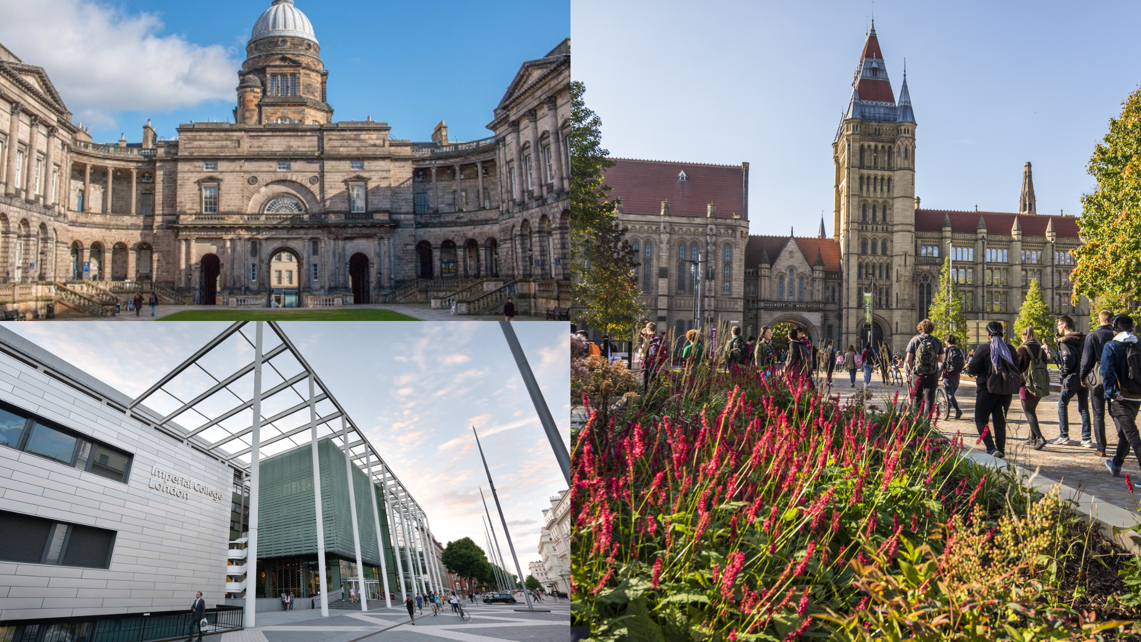Image source: Official accounts of @Imperial College london , @Manchester University , @Univeristy of Edinburgh 