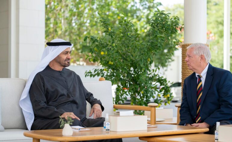 UAE President Meets US Senator Lindsey Graham in Abu Dhabi